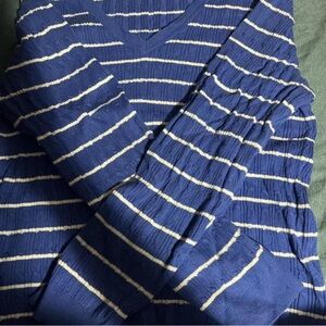 U.S. Polo Assn. Blue and White V-Neck Sweater